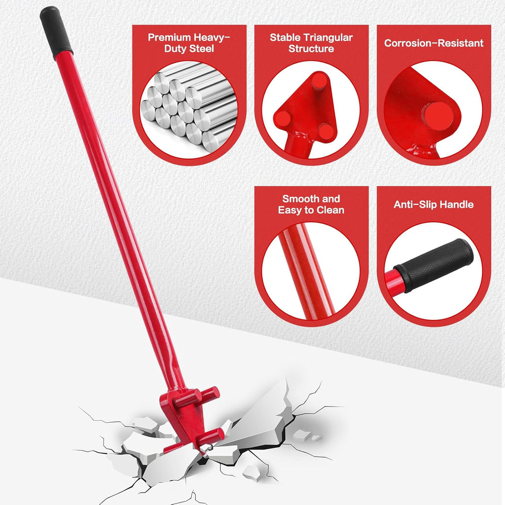 Manual Rebar Bender Tool | for 5/8" Bar Reverse Head, Labor Saving Design, Solid Steel Lever, Rebar Bending Tool