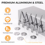 1000PCS Aluminum Pop Rivets Assortment Kit with Washers
