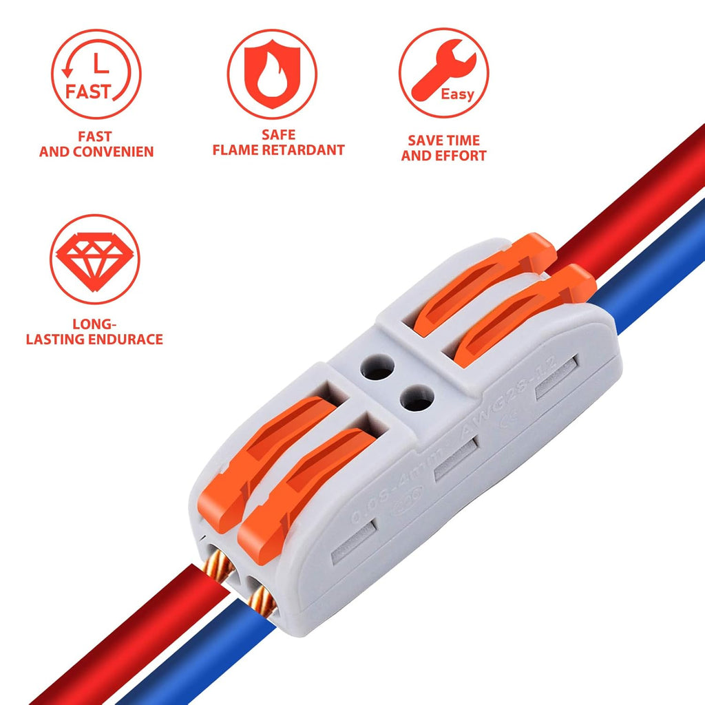 Wire Connectors,20PK Wire Connection,Nineleaf Push Quick Electrical Cable Connectors Working Range Max 32A 600Volt,2