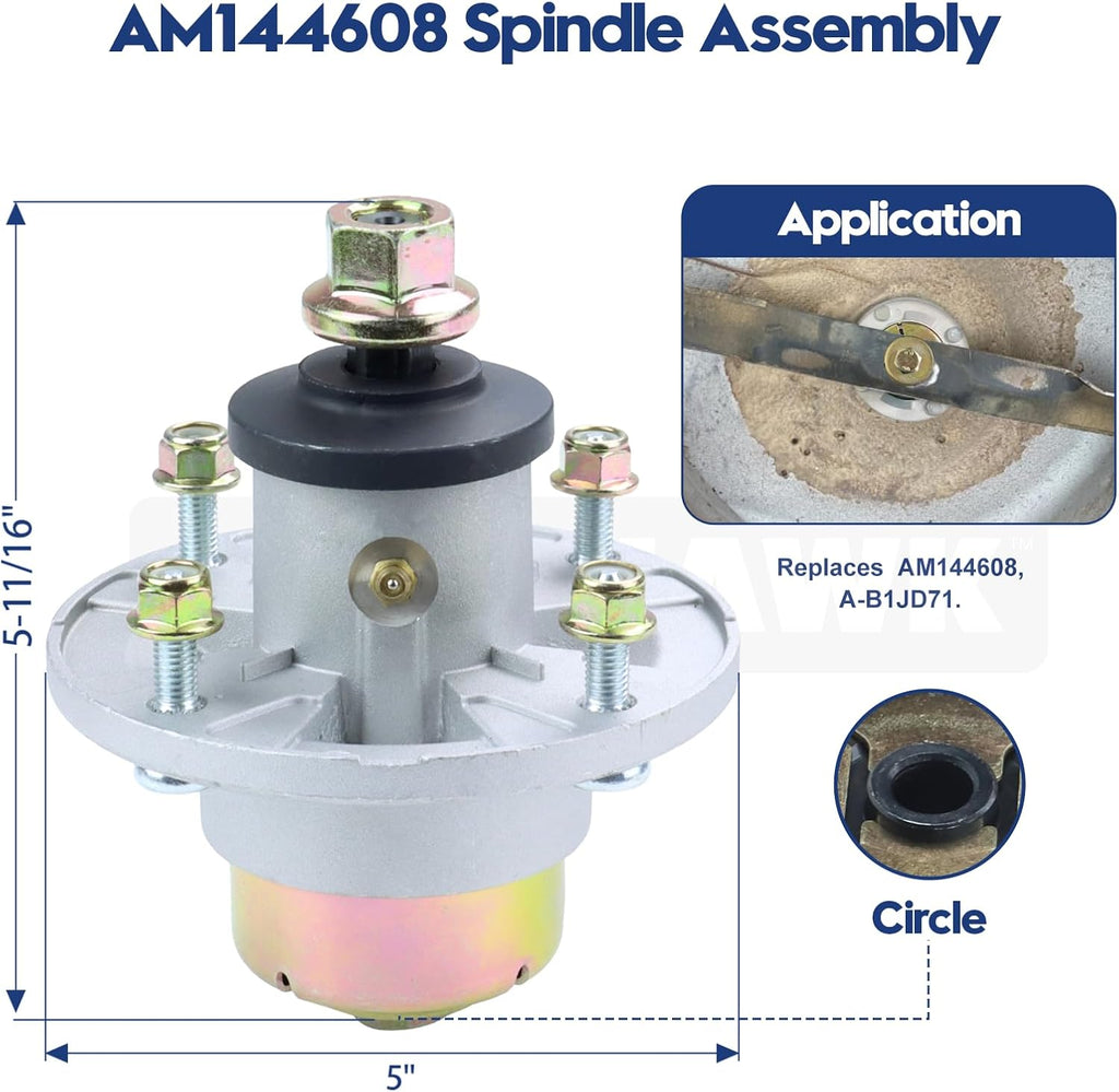 AM144608 Spindle Assembly with UC20697 for John Deere 48" 54" Deck
