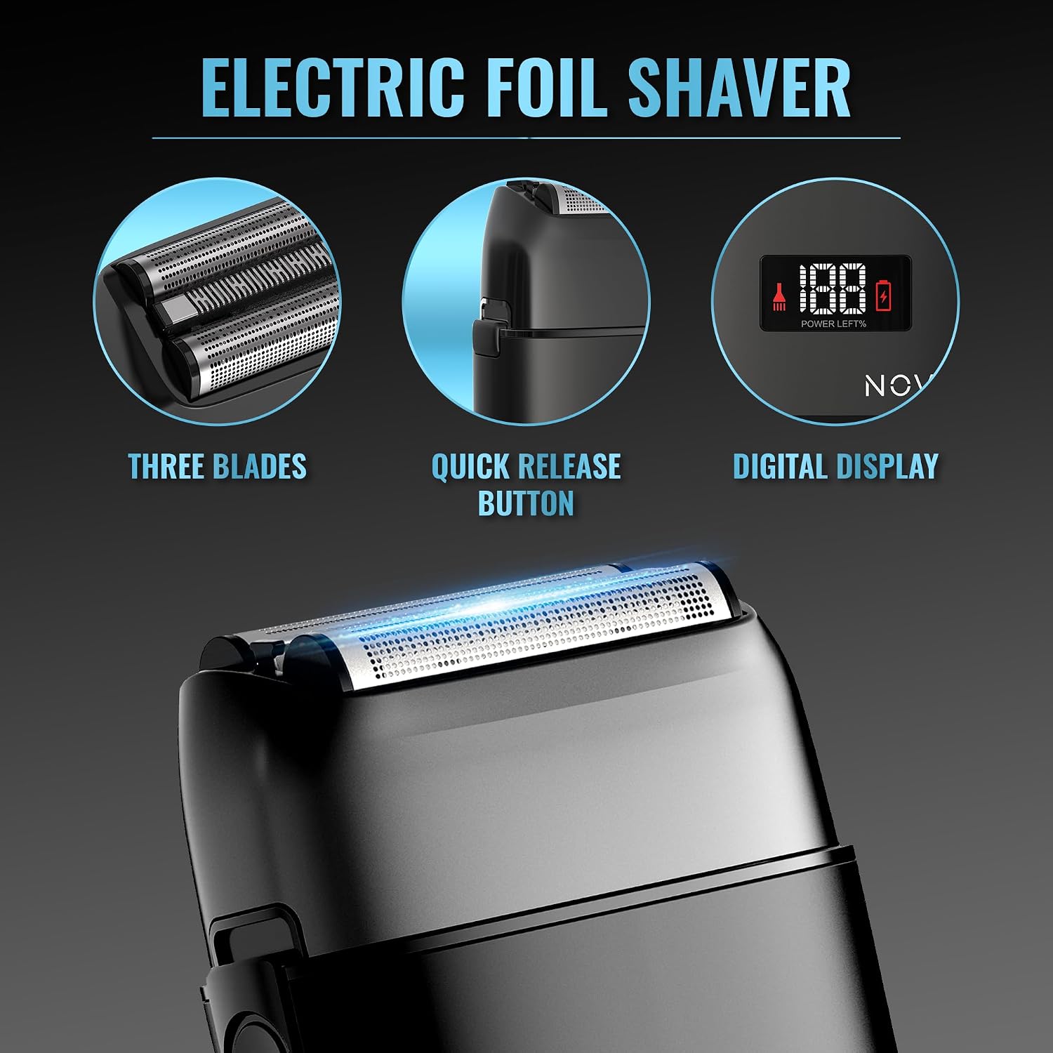 Novah Professional Barber Clippers and Trimmer Set - Foil Shaver Professional Hair Clippers for Men, Mens Cordless