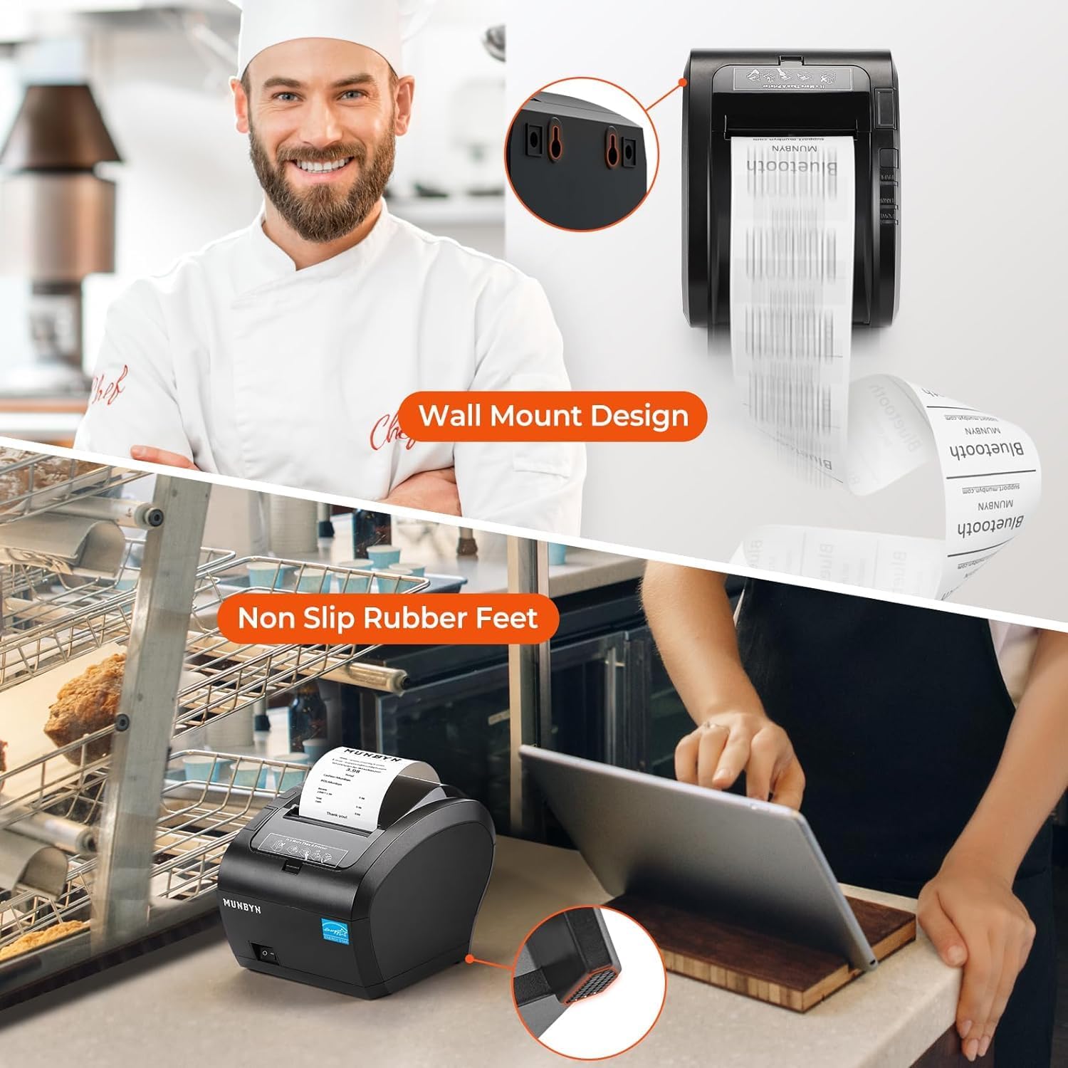 WiFi Receipt Printer P047 with USB Port, 80mm WiFi POS Printer | Compatible with Mac Windows Chromebook Linux and