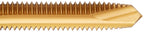 YG-1 J1 Series Vanadium Alloy HSS Spiral Pointed Tap, TiN Coated, Round Shank with Square End, Plug Chamfer, #6-32 Thread Size, H3 Tolerance