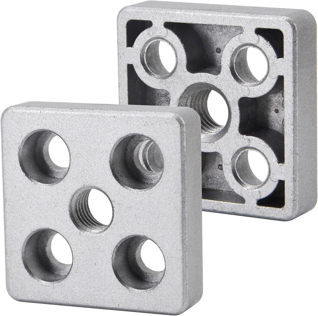 6060 Series Aluminium Profile Extrusion Bracket Flat Square Plate Joining Connector Corner Brackets (M12, 4 Pack)