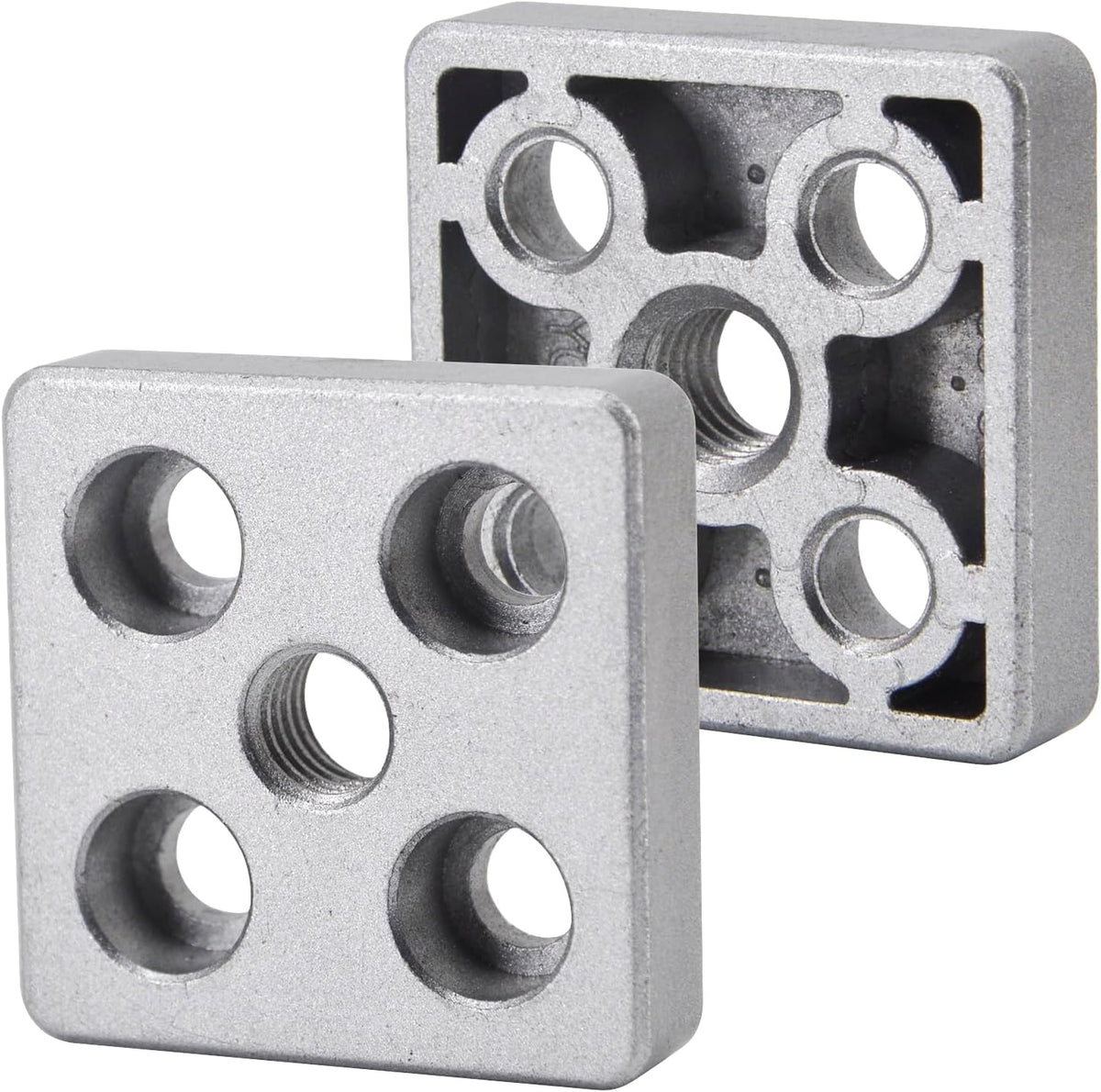 6060 Series Aluminium Profile Extrusion Bracket Flat Square Plate Joining Connector Corner Brackets (M12, 4 Pack)
