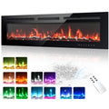 50 Inch Electric Fireplace Recessed and Wall Mounted
