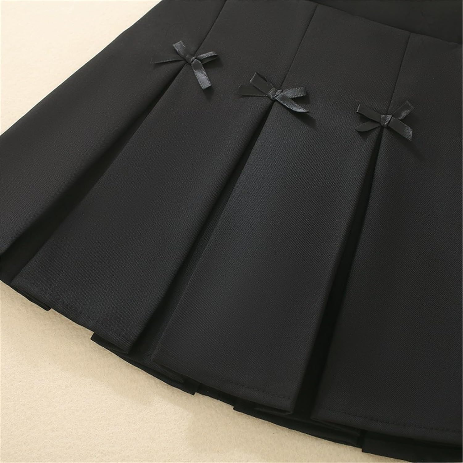 Uniform Skirts for Girls Cute Kids Bow Pleated Skirt Elastic High Waist A-Line Tennis Goft Skort Tween Clothes 3-14Y