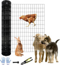 4 ft x 100 ft Black PVC Coated Welded Wire Fence, 16GA Garden Chicken Wire Fence Roll, Mesh Size 2" x 4" Hardware