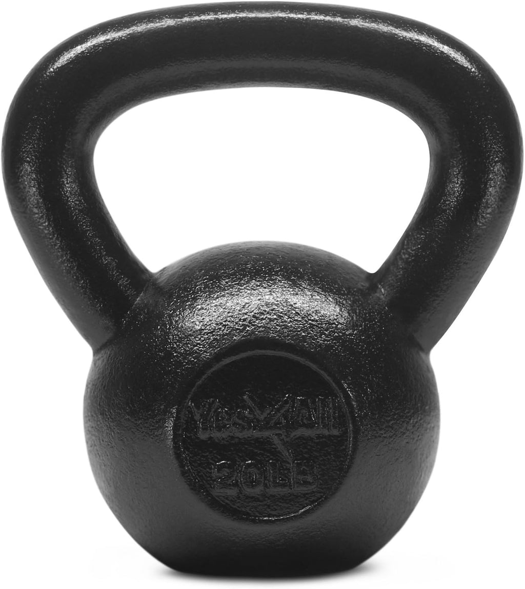 Kettlebell Sets, 5 - 10 - 15 - 20 - 25 - 30 LB Cast Iron Strength Training Kettlebells, Wide Handles & Flat Bottom