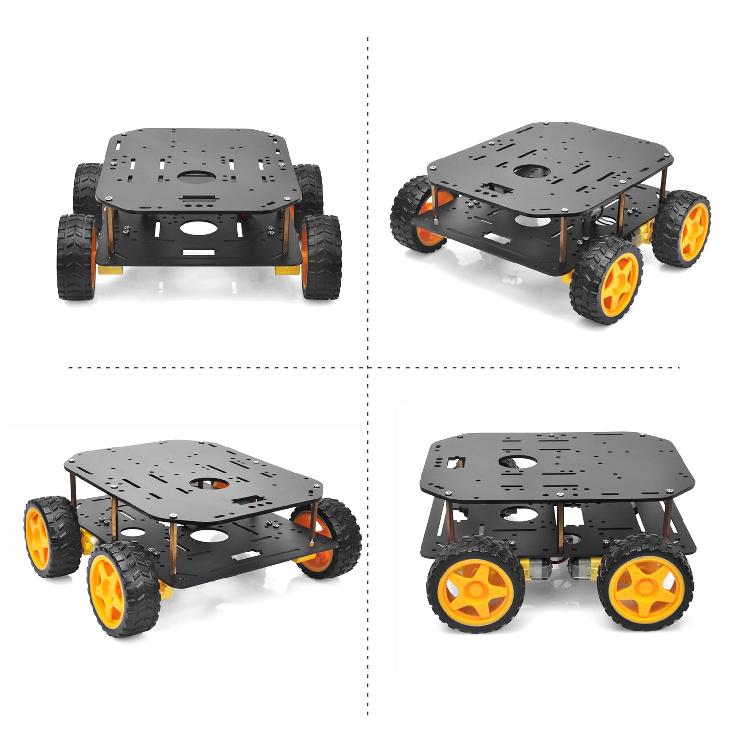 FlexiRover Building Kit for Arduino – Customizable Robot Car Chassis with 4 TT Motors and Wheels, Ideal for Robotics