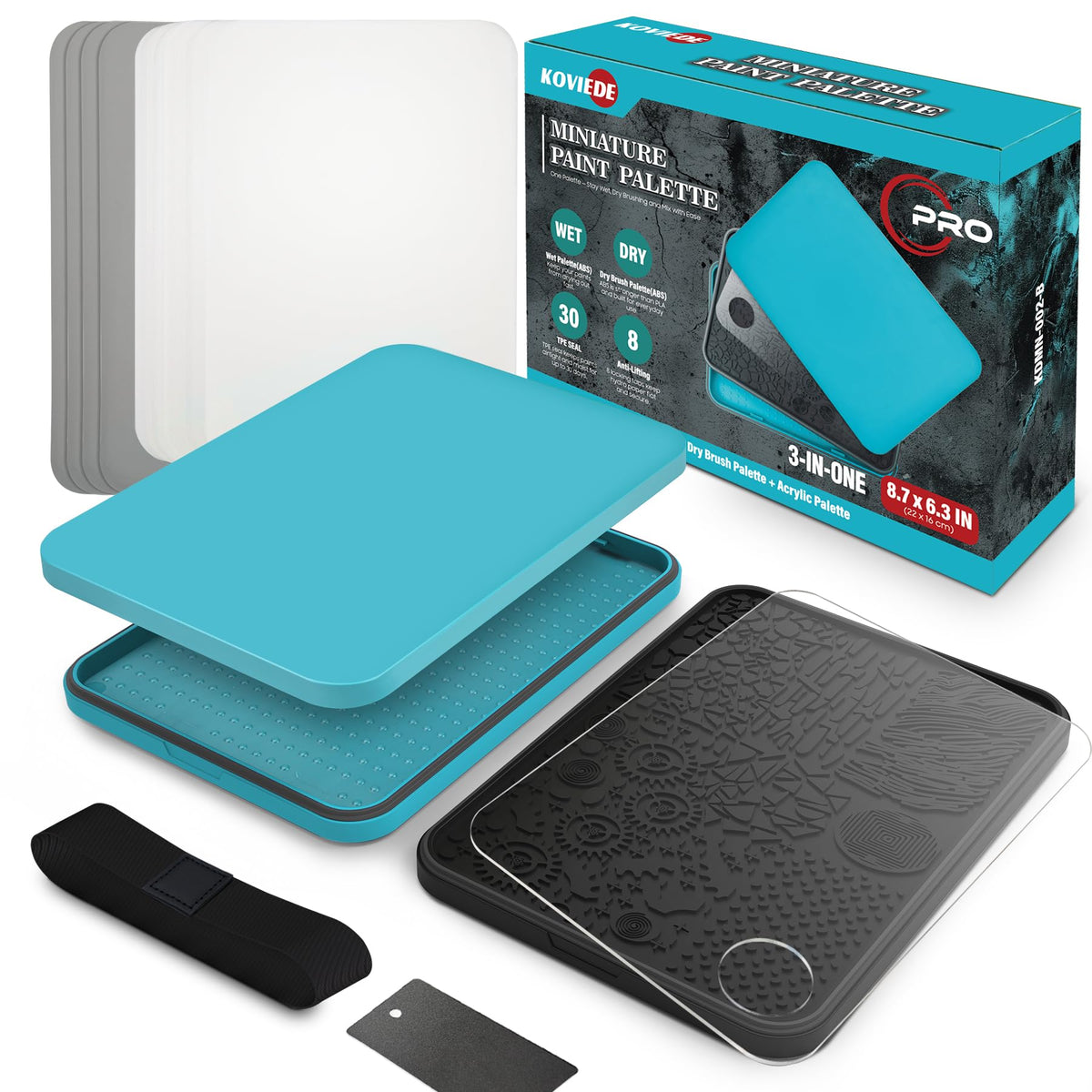 Wet Palette, Dry Brush Palette and Acrylic Paint Palette, Blue