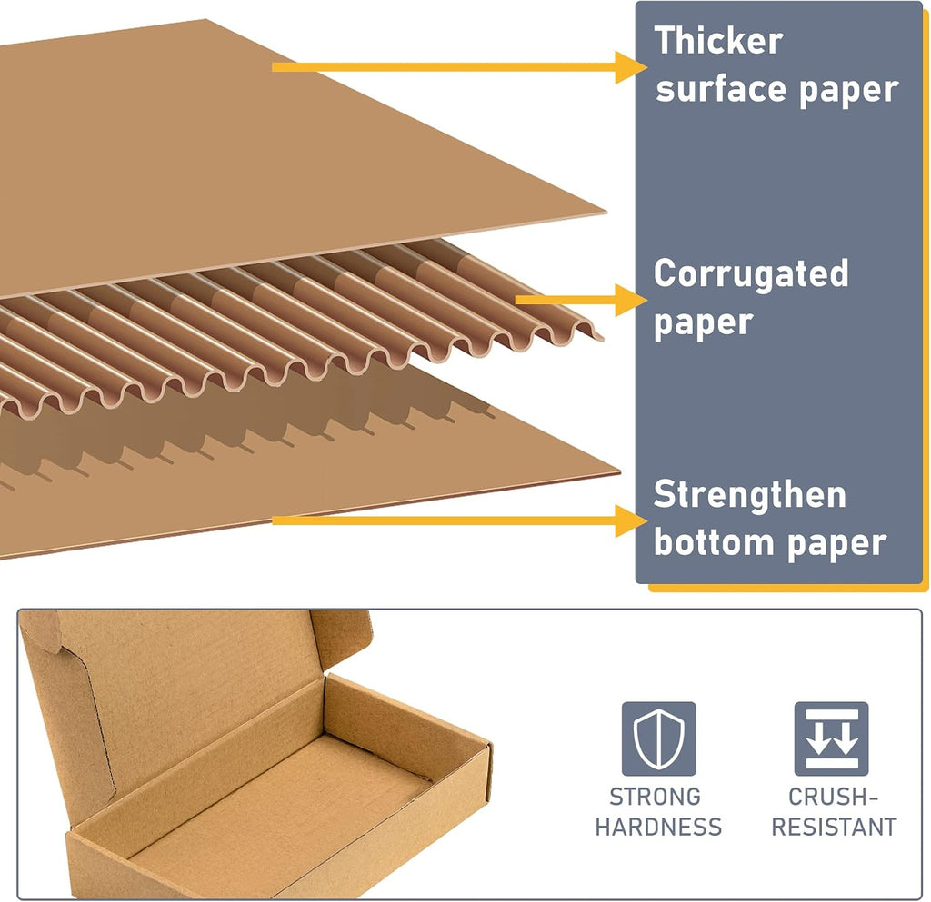 25Pack 8 x 6 x 2 Inch Shipping Boxes, Small Corrugated Cardboard Box, Packaging Boxes for Gift Wrapping, Mailer