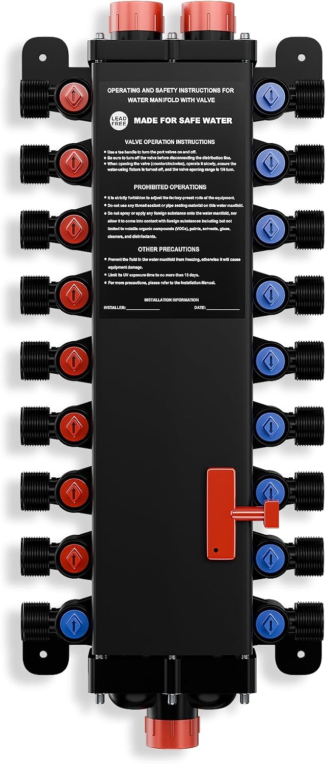 18-Port PEX Manifold Compatible with Viega ManaBloc 50250