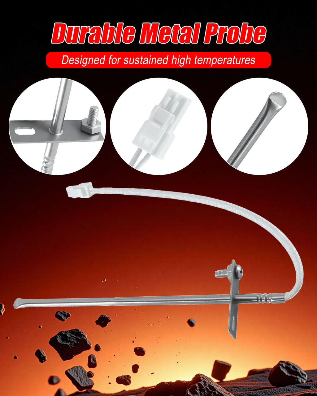 WB24X25557 Temperature Sensor Fit for GE Gas Range Oven Replace 4464840