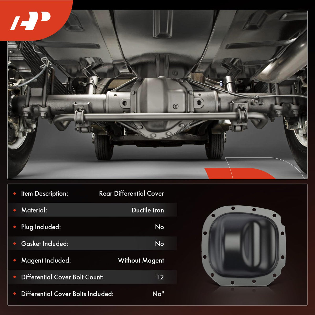 A-Premium Rear Differential Cover Compatible with Ford