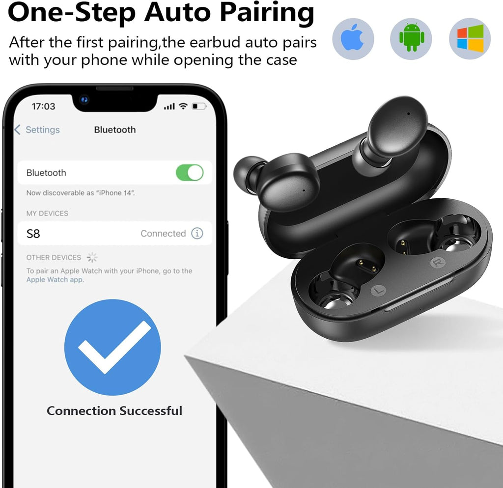 Wireless Earbuds Bluetooth 5.3 in Ear Buds Light Weight Headphones,Deep Bass Sound,Built in Mics Headset,Clear Calls