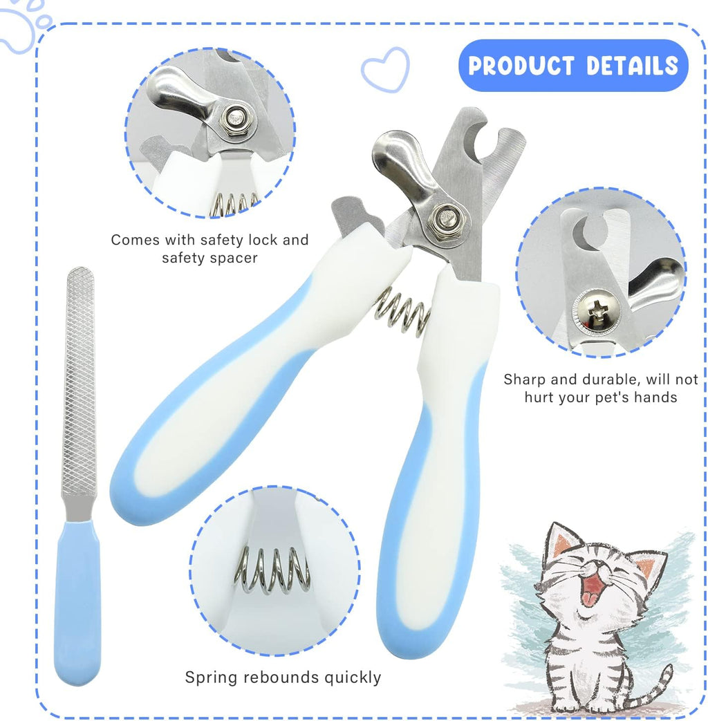 Pet Grooming Kit with Slicker Brush Bath Massage Glove Brush Pet Shedding Comb Nail Clipper Trimmer 6 Piece Set for