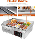 110V 3000W 22" Electric Griddle Grill for Home Commercial,Adjustable Temp
