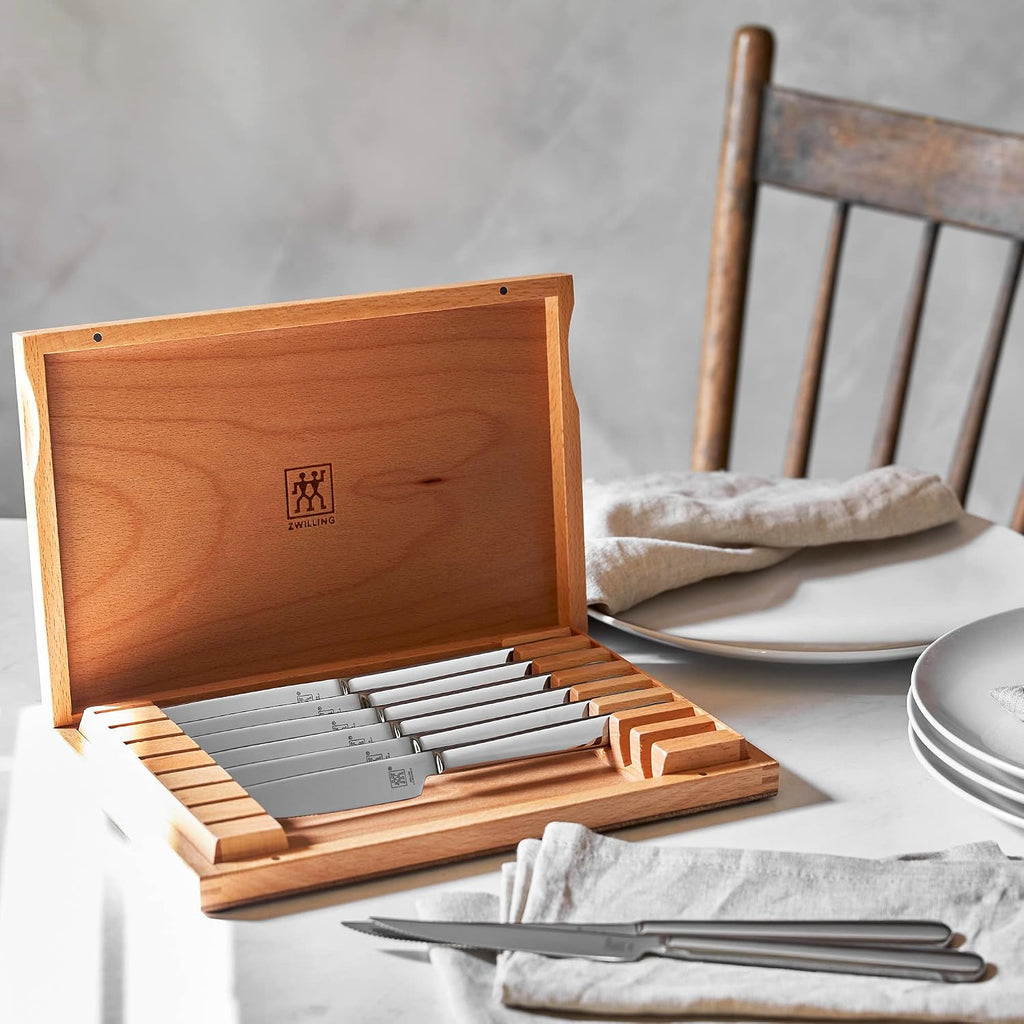 Ultra-Sharp Steak Knives Set of 8 with Wood Gift Box