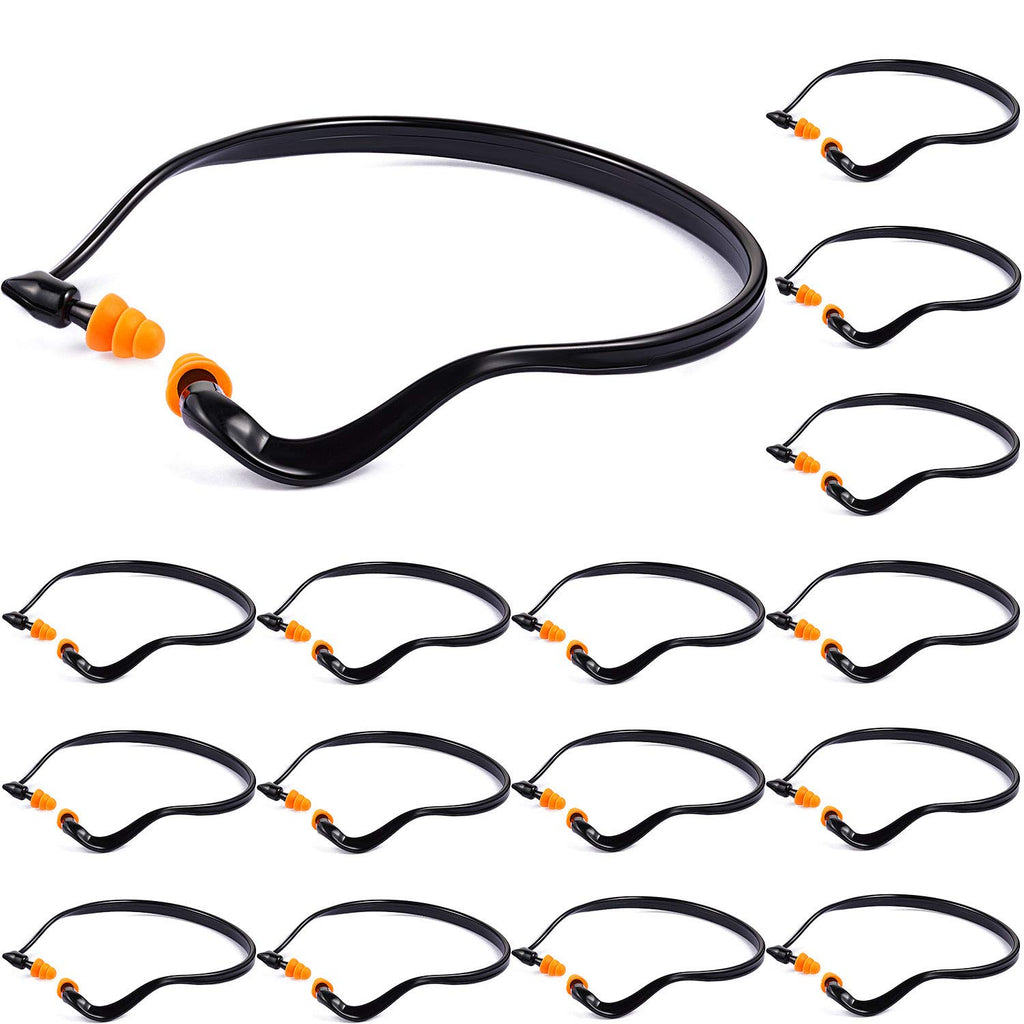 16 Pcs Banded Earplugs for Shooting Range Band Ear Plugs, Orange