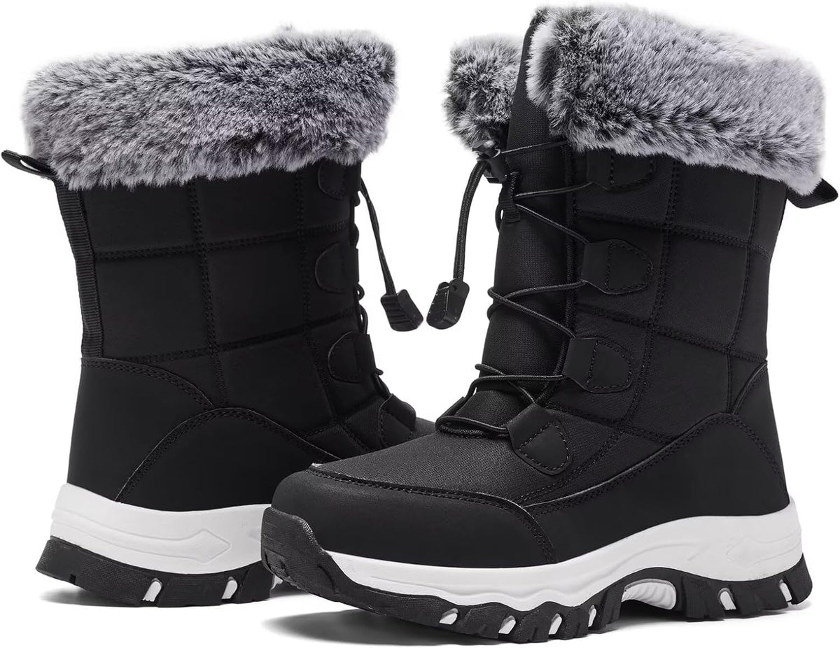 Women's Warm Winter Boots Waterproof Comfortable Snow boots for Cold Weather Mid Calf Insulated shoes