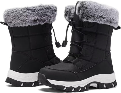 Women's Warm Winter Boots Waterproof Comfortable Snow boots for Cold Weather Mid Calf Insulated shoes