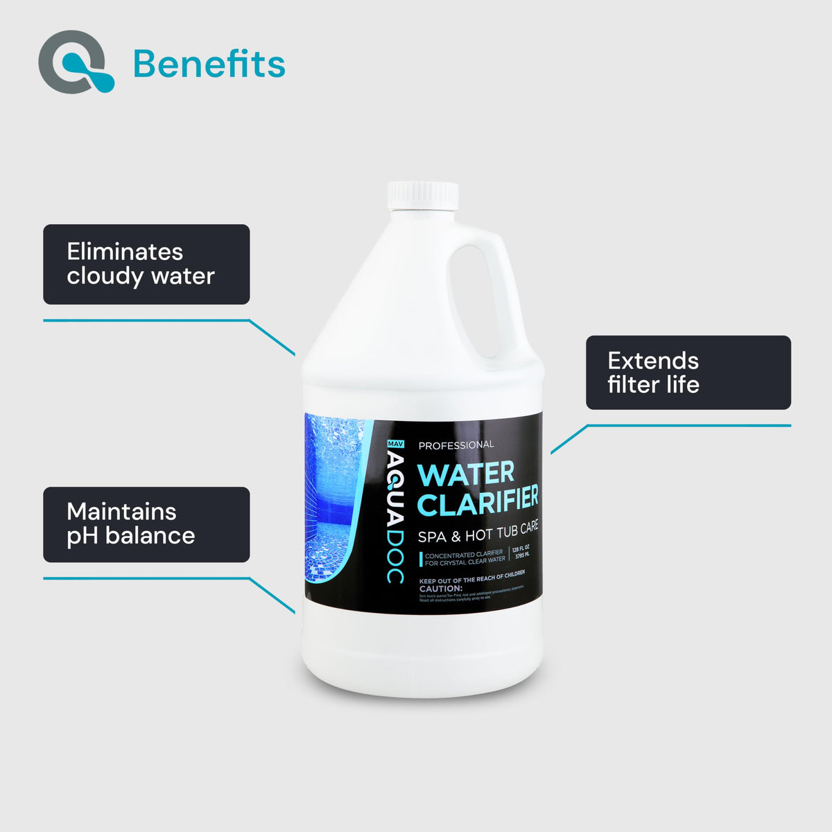 AquaDoc Hot Tub Clarifier - Spa Clarifier for Cloudy Water Treatment 128oz