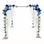 Wedding Backdrop Stand 4 Post, 5ft~10 ft Adjustable Wedding Hardware Kit Chuppah Canopy Detachable Metal Background