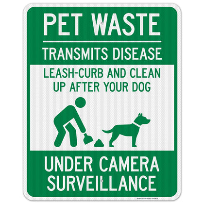 Pet Waste Leash-Curb and Clean Up After Your Dog Under Camera Surveillance