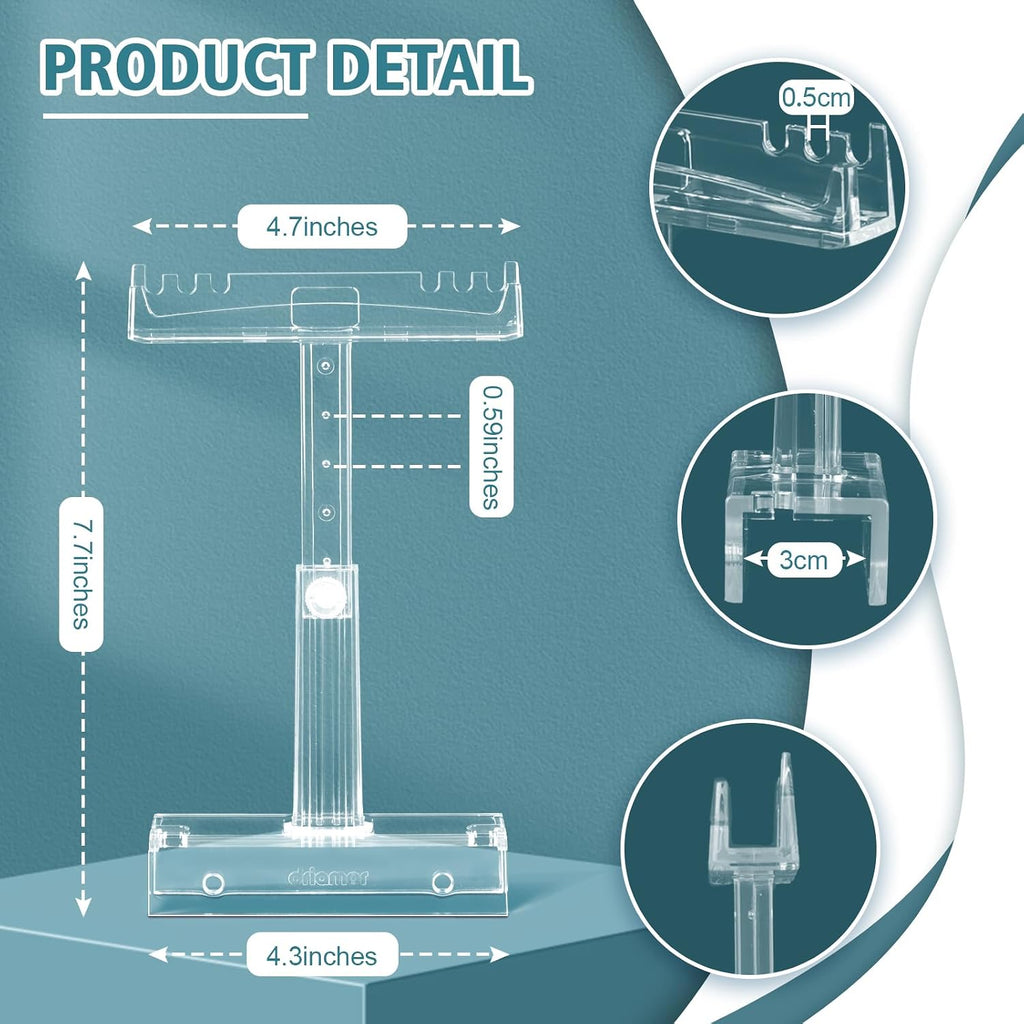 Aquarium Light Holder Adjustable, Clear Acrylic Fish Tank LED Light Riser Stand Aquarium Lamp Brackets Kit 2pcs