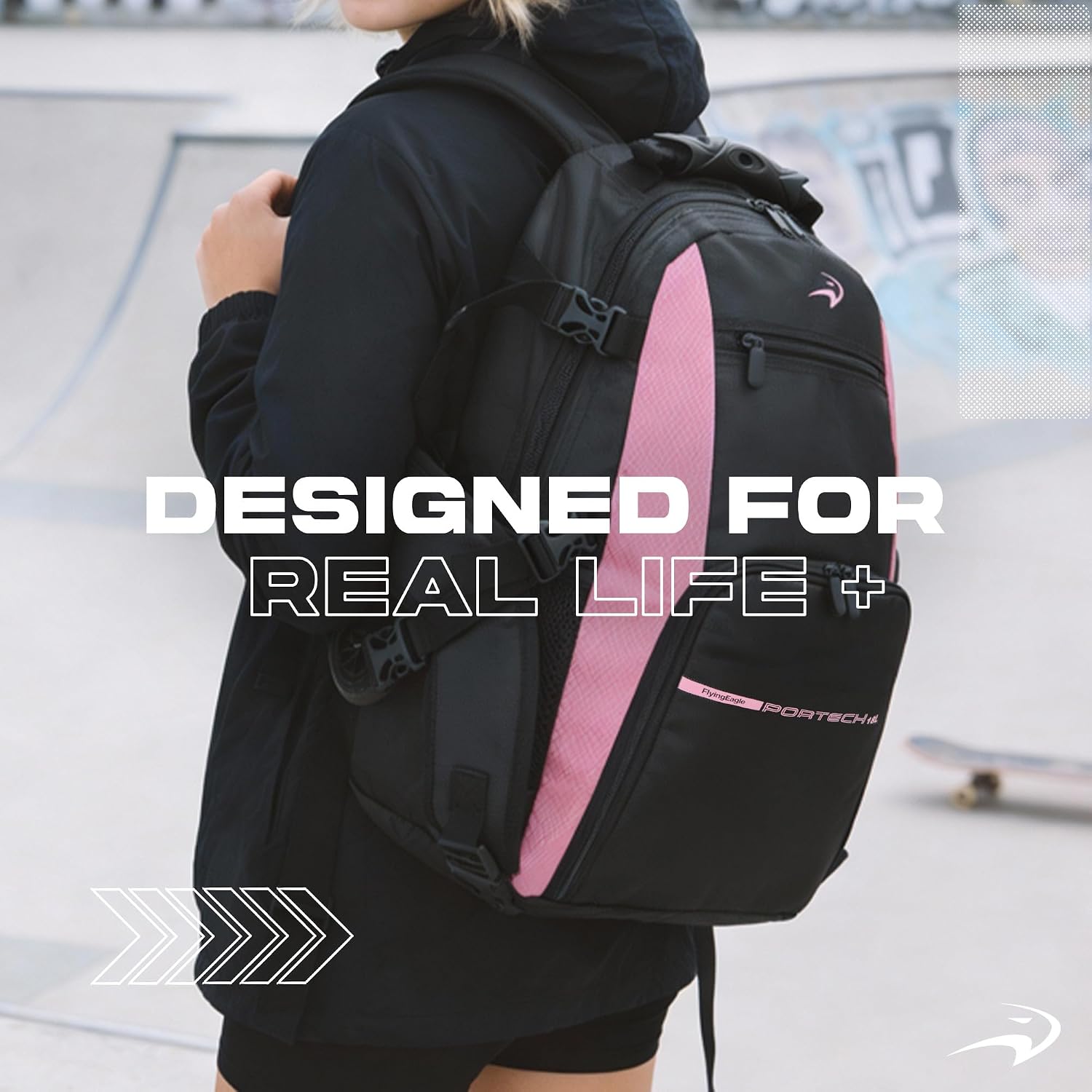 Portech Travel Backpack - Urban Inline Skates Sports Backpack, Skating Bags, Travel Bag, Inline Skate Bag for Women &