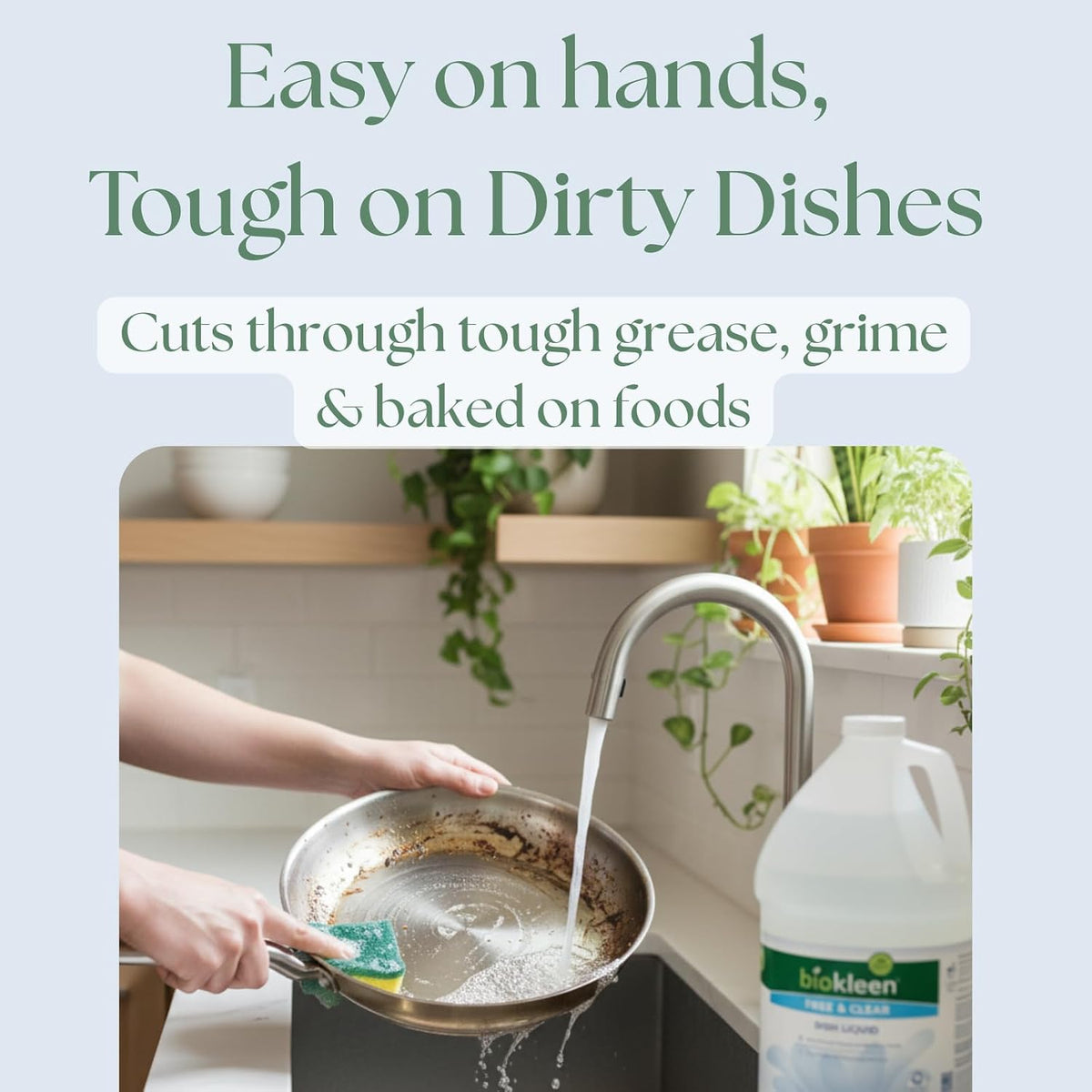 Free & Clear Dish Soap - Dish Liquid, Dishwashing Cleaner, Eco-Friendly, Non-Toxic, Plant-Based, No Artificial