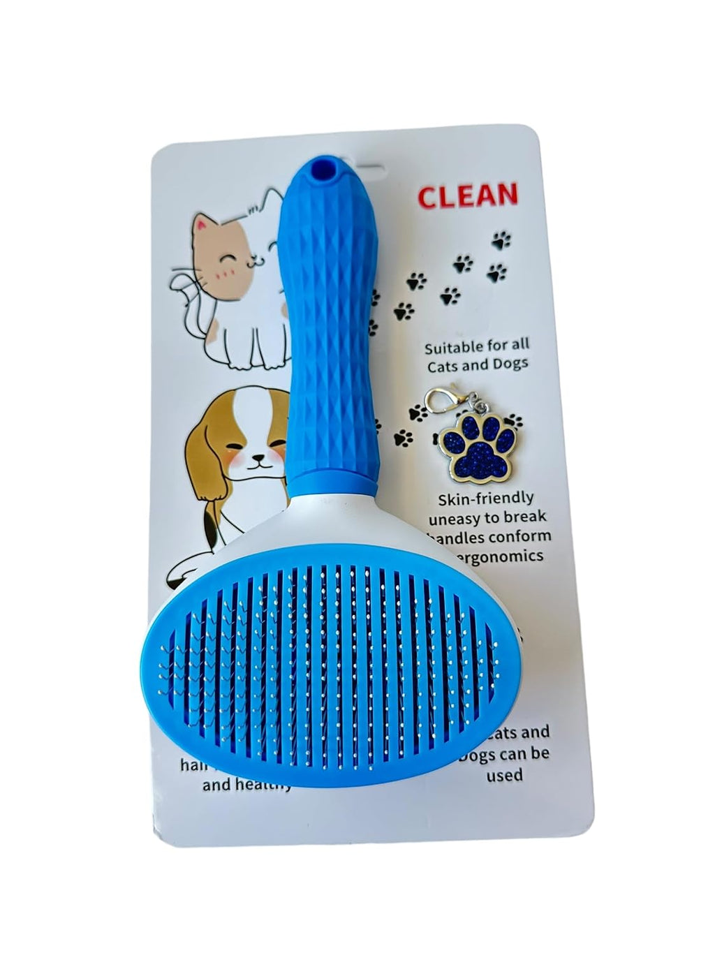 Self-Cleaning Pet Grooming Brush – Stainless Steel Slicker Brush for Dogs, Cats, Rabbits & Small Pets – Ideal for