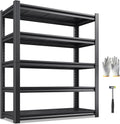 Garage Shelving 3000 LBS Storage Shelves Adjustable Metal Shelving, 5 Tier Garage Shelves for Basement, Warehouse