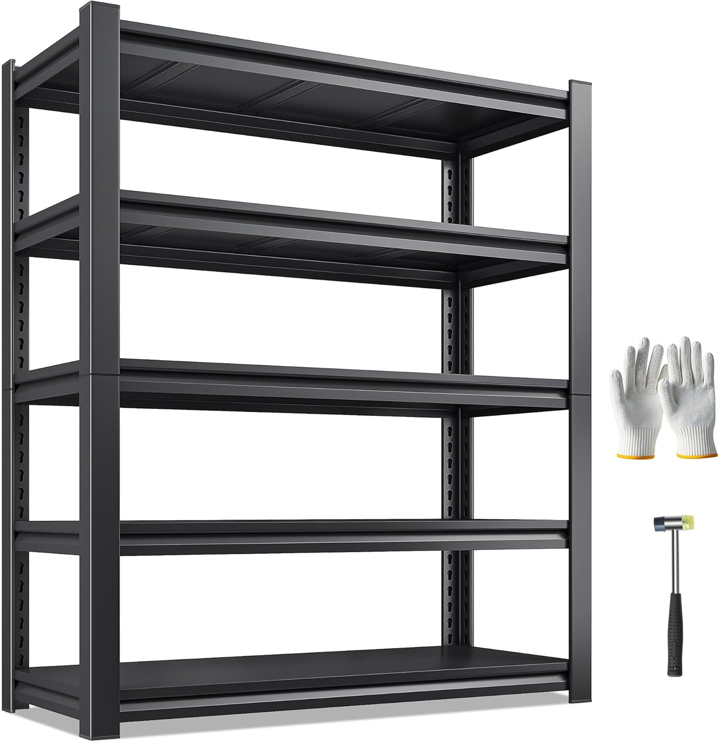 Garage Shelving 3000 LBS Storage Shelves Adjustable Metal Shelving, 5 Tier Garage Shelves for Basement, Warehouse