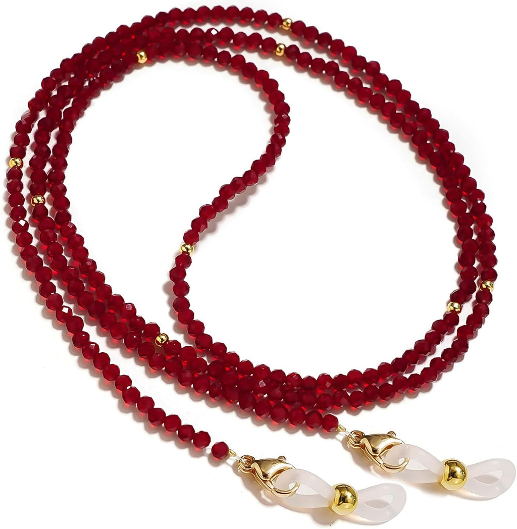 Stylish Crystal Beaded Glasses Chain around Neck for Women | Luxury Look, Faceted Seed Beads, Minimalist Gold Accent
