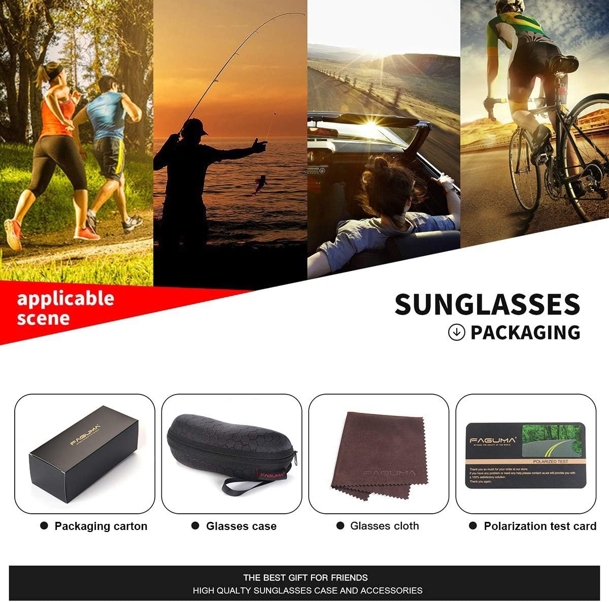 Polarized Sports Sunglasses For Men UV400 Protection | Cycling Driving Fishing