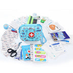 Mini First Aid Kit for Kids - 160 Pcs Hard Shell Emergency Kit, Blue