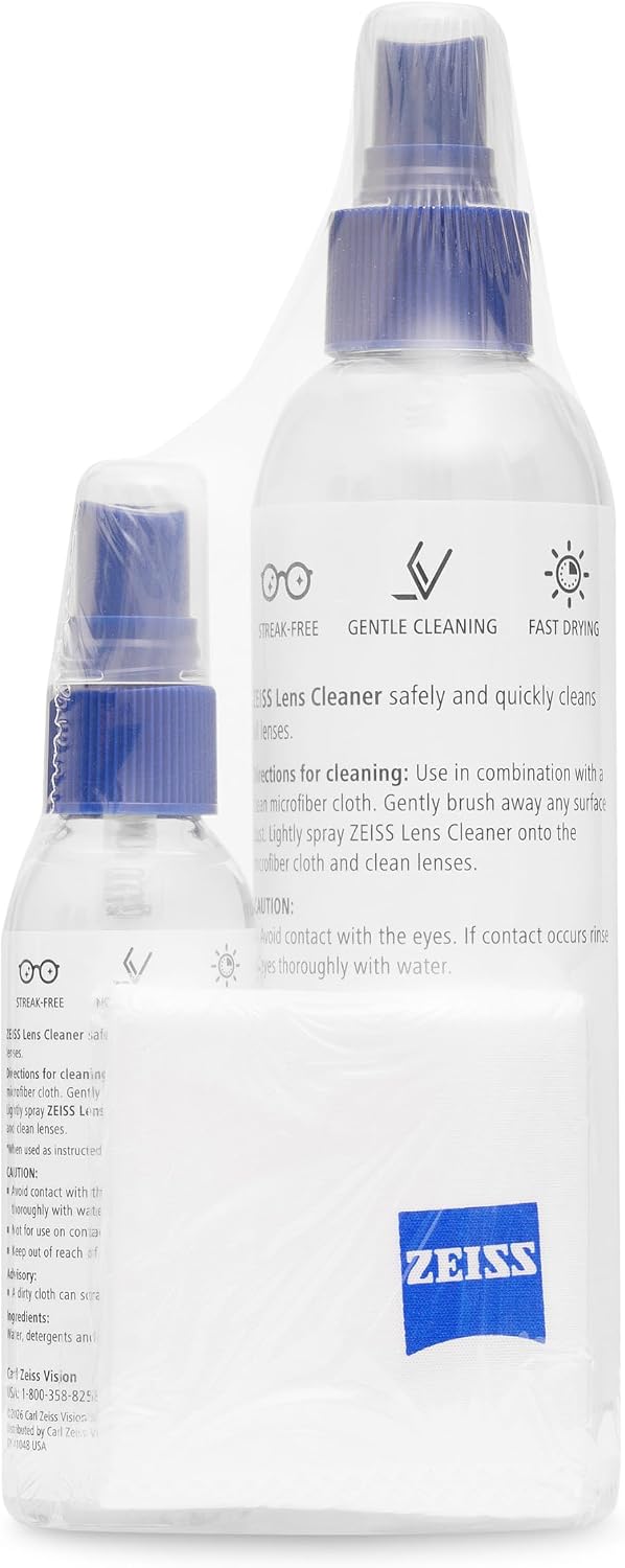 Lens Cleaning Kit- 8 oz. & 2 oz. Bottles of Lens Cleaner, 2 Microfiber Cleaning Cloths