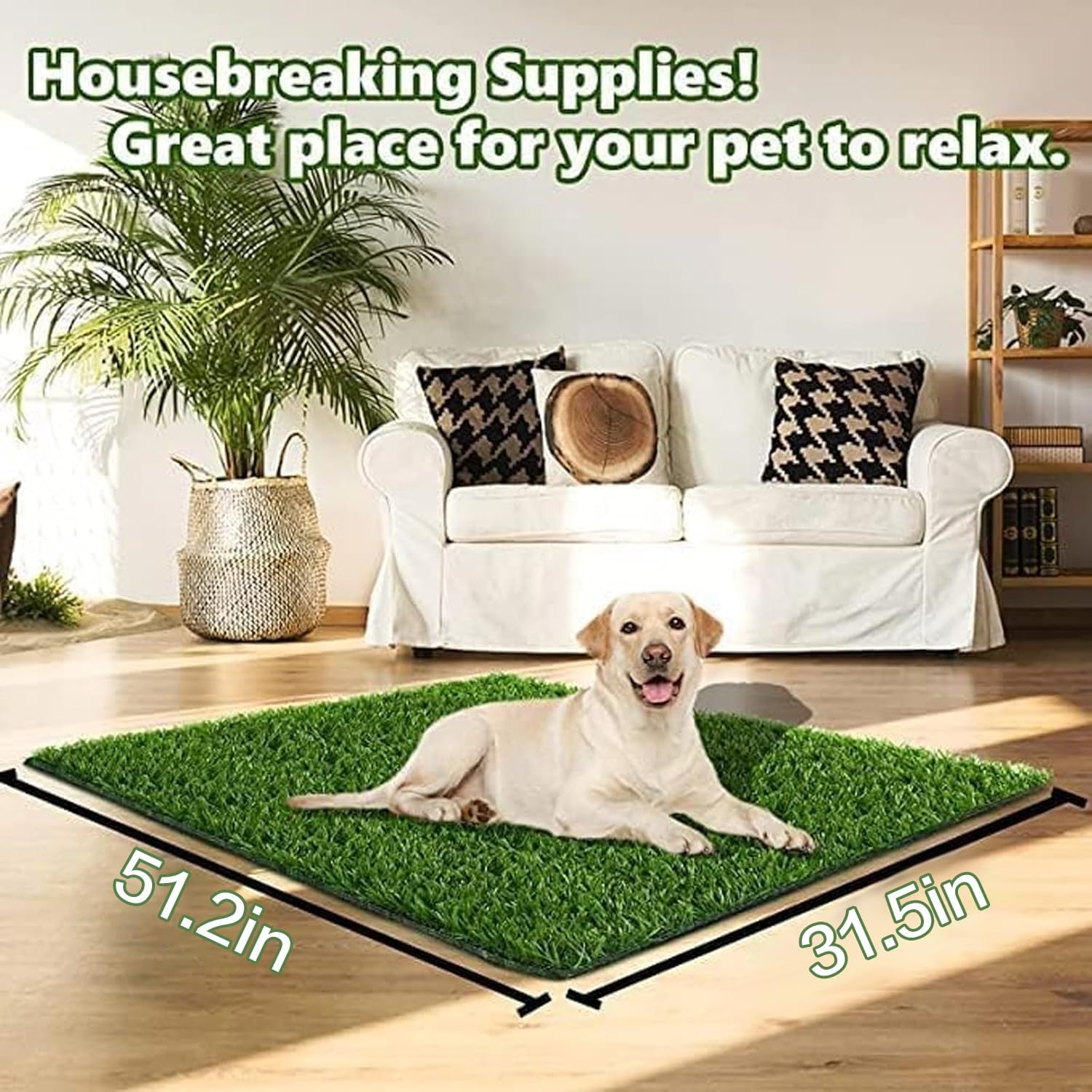 Dog Grass Pad,51.2x31.5In Fake Grass for Dogs,Artificial Grass Pee Pad for Puppies Potty Training Indoor Outdoor