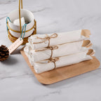 Pre Rolled Napkin and Bamboo Cutlery Set - 30Pack Bamboo Utensils/Cutlery Set(30 Forks, 30 Knives, 30 Spoons, 30