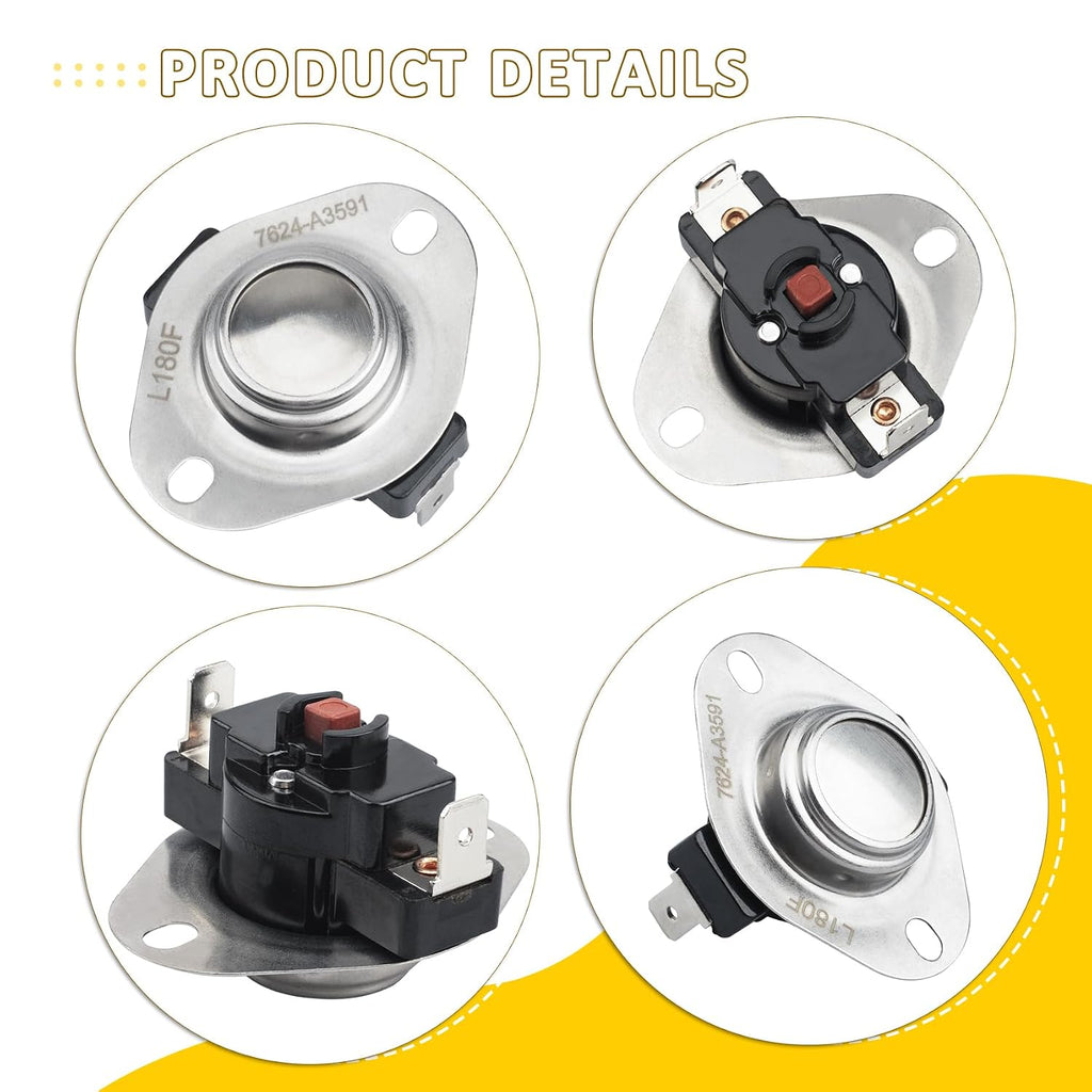 7624A3591 Furnace Limit Switch L180F fits for Coleman Evcon York Luxaire