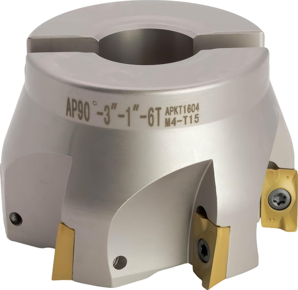 CME 3" 90° Indexable Face Mill, Incl 6 APKT1604 Inserts