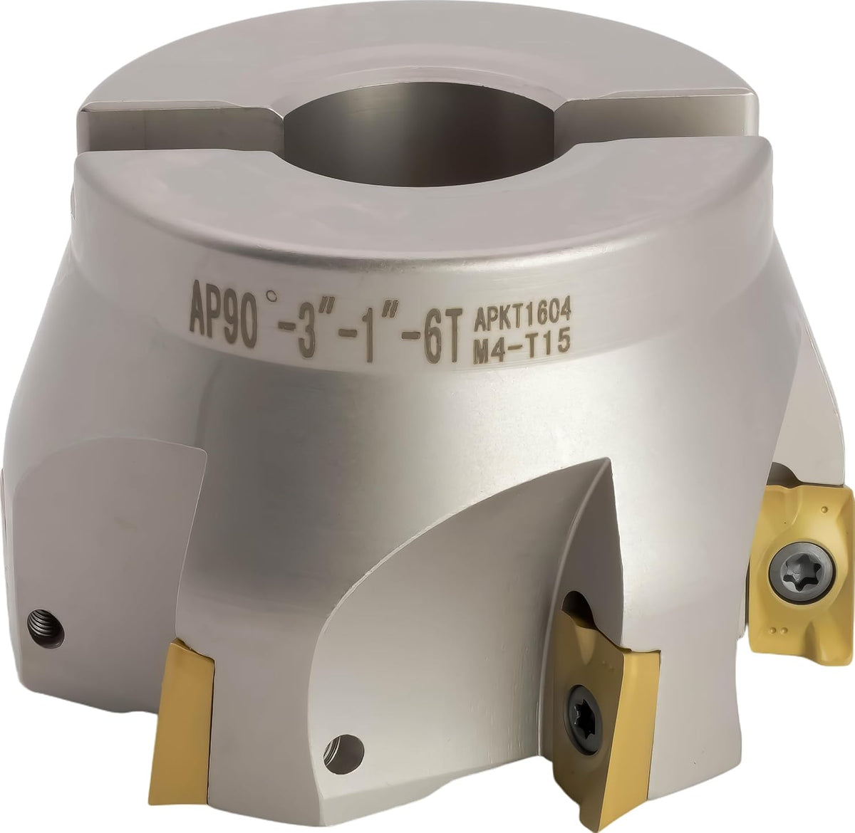 CME 3" 90° Indexable Face Mill, Incl 6 APKT1604 Inserts