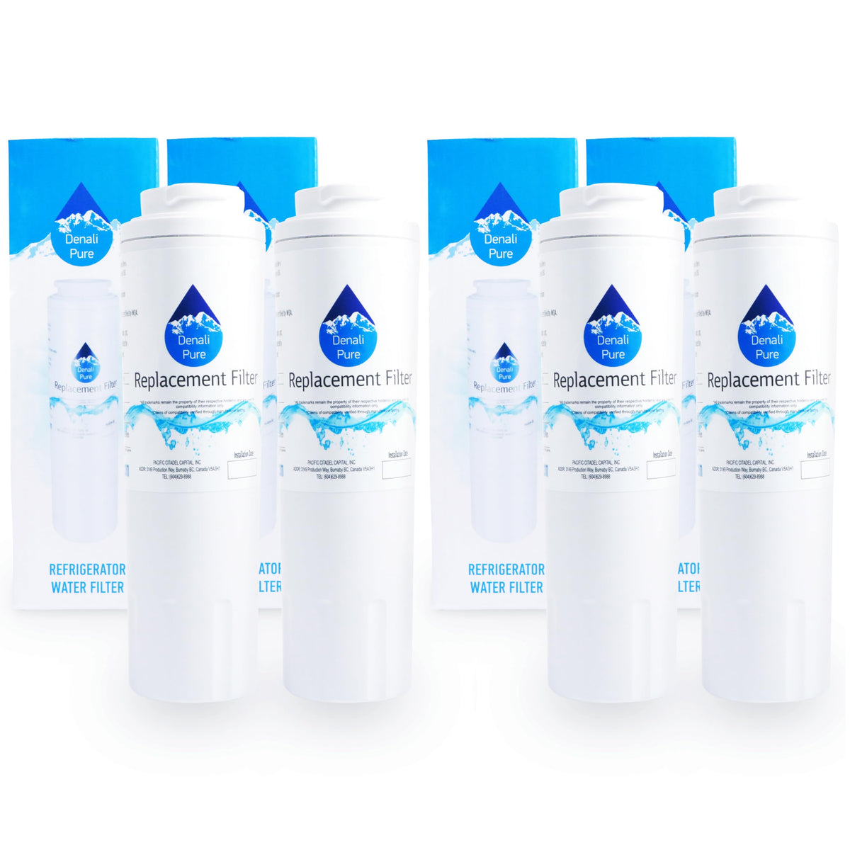 4-Pack Replacement for Whirlpool GI6SDRXXB06 Refrigerator Water Filter