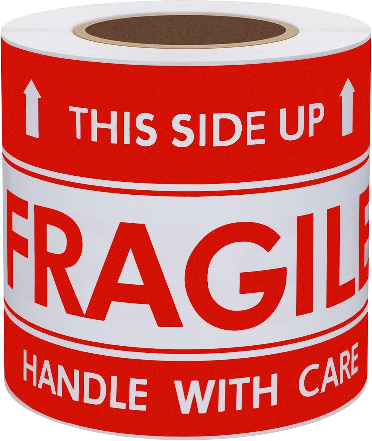 This Side Up Fragile Stickers 3x5 inch Handle with Care Shipping and Packing Warning Adhesive Label 100 Per Roll (3x5