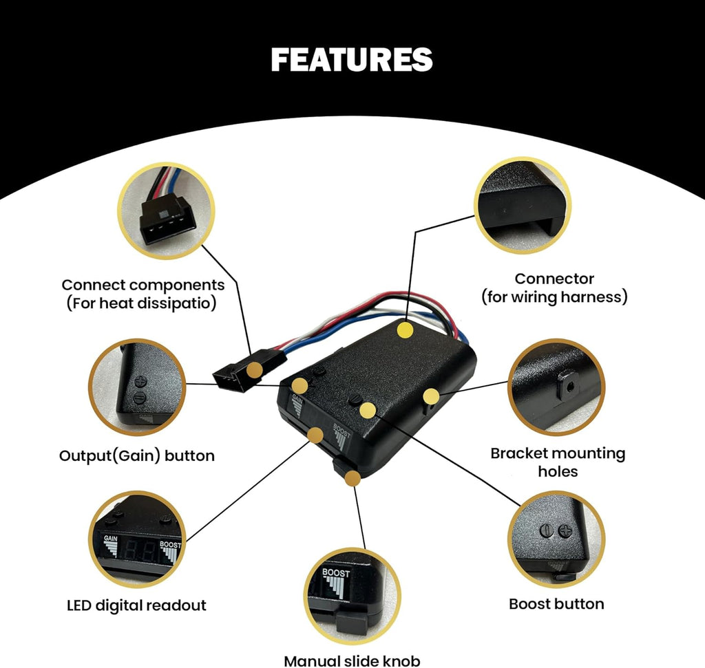 8508211 Proportional Brake Controller with Wiring Harness, Compatible with Honda Pilot, Ridgeline