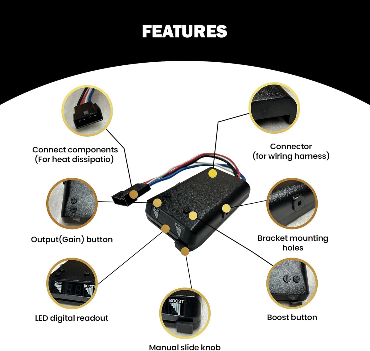 8508211 Proportional Brake Controller with Wiring Harness, Compatible with Honda Pilot, Ridgeline