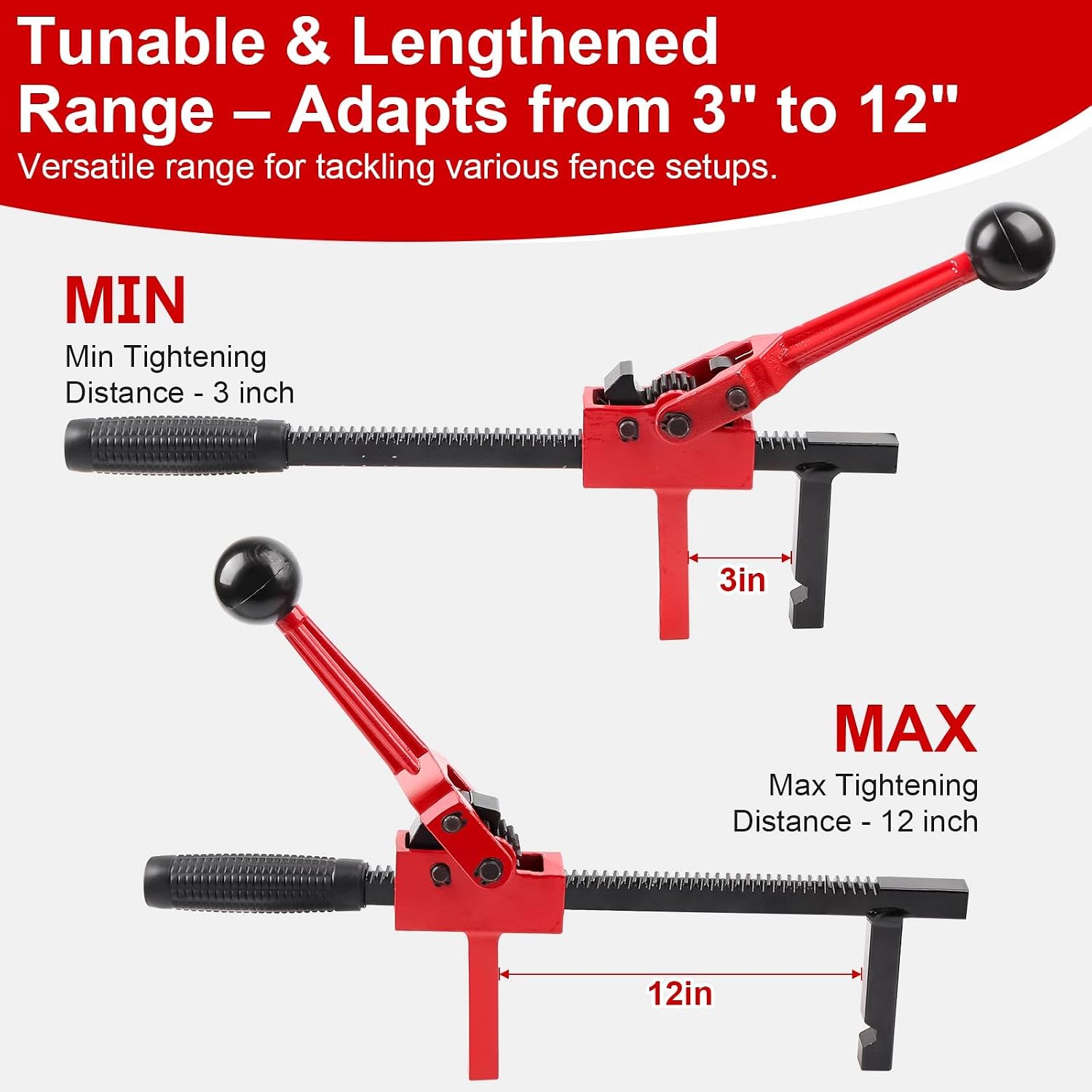 Chain Link Fence Stretcher Tool, Heavy Duty Ratchet Fence Tensioner
