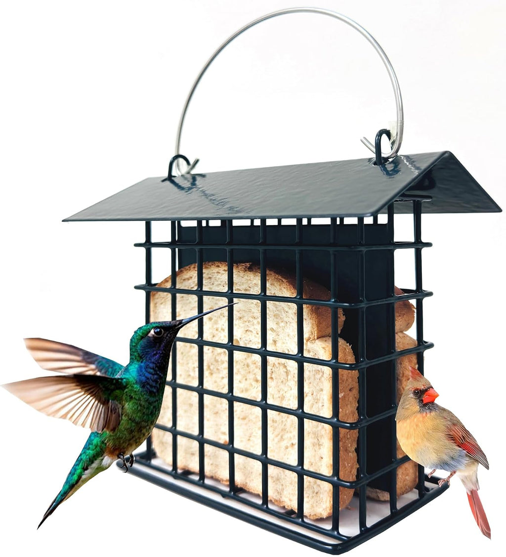 Deluxe All-Metal Double Suet Bird Feeder for Outdoors Hanging